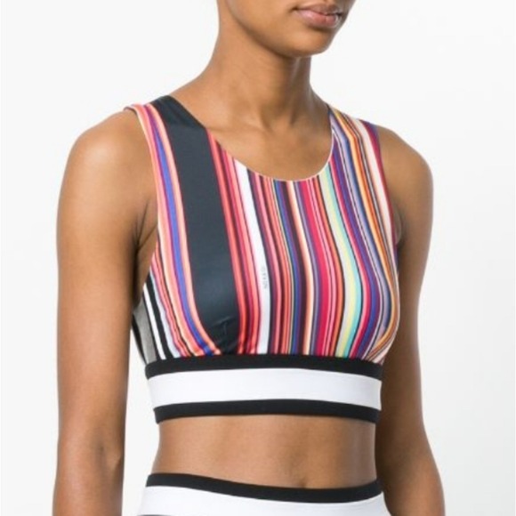 NO KA'OI Lalani Hanu Colourful Striped Performance Compression Sports Bra Small - Picture 2 of 7